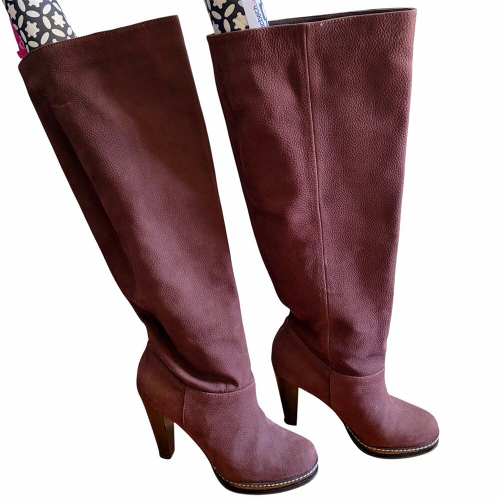 Cole Haan Nike Air | Nola Slouchy Knee High Boots Platform Nubuck Brown Size 7.5